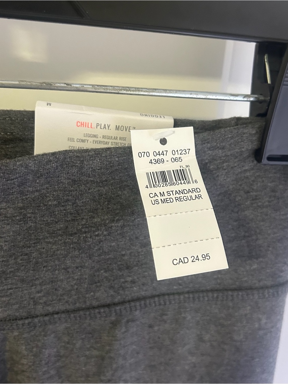 Aerie Women’s Feel Comfy Everyday Stretch Cotton Grey Regular Rise Leggings Sz M - Picture 5 of 9